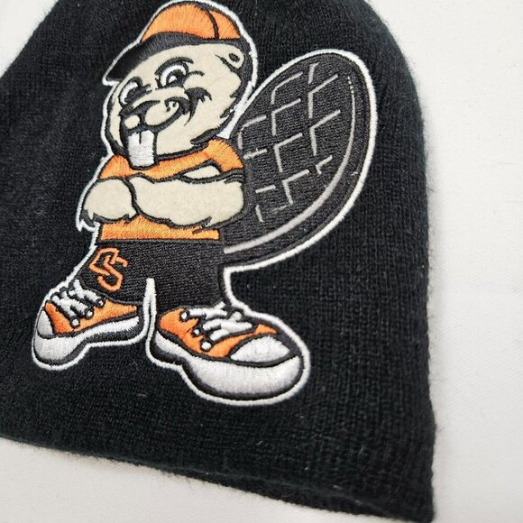 Oregon State Beavers Youth Knit Beanie Hat By New Era Black & Orange Embroidered - Picture 2 of 5
